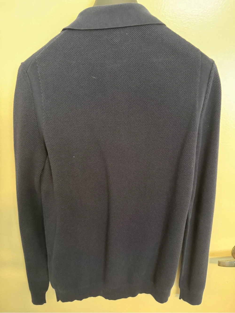 Reiss Men's Dark Navy Zip Polo Sweater